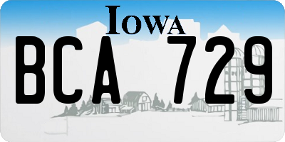 IA license plate BCA729
