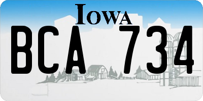 IA license plate BCA734
