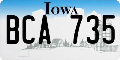 IA license plate BCA735
