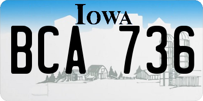 IA license plate BCA736