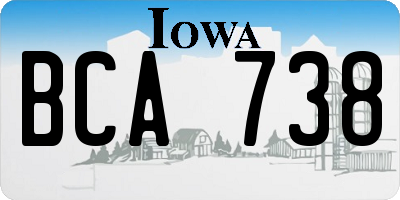 IA license plate BCA738