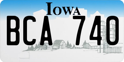 IA license plate BCA740