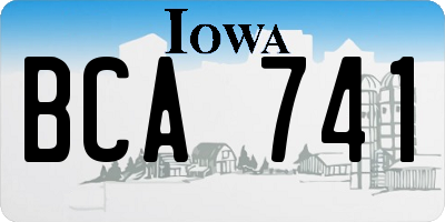 IA license plate BCA741