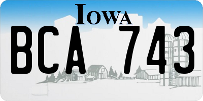 IA license plate BCA743