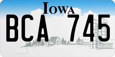 IA license plate BCA745