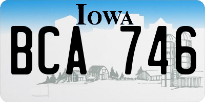 IA license plate BCA746