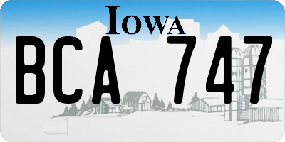 IA license plate BCA747