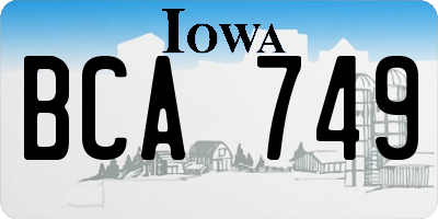 IA license plate BCA749
