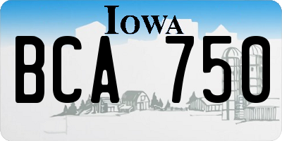 IA license plate BCA750