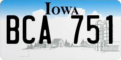 IA license plate BCA751