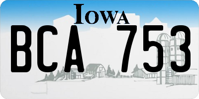 IA license plate BCA753