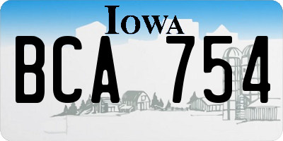 IA license plate BCA754