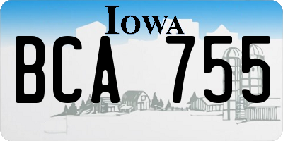 IA license plate BCA755