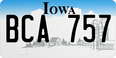 IA license plate BCA757