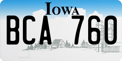 IA license plate BCA760