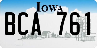 IA license plate BCA761