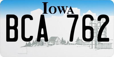 IA license plate BCA762
