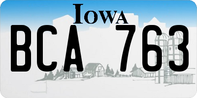 IA license plate BCA763