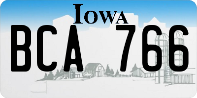 IA license plate BCA766