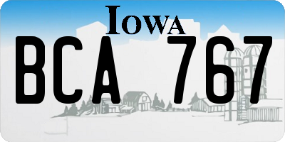 IA license plate BCA767