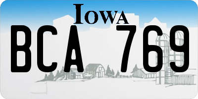 IA license plate BCA769
