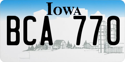 IA license plate BCA770