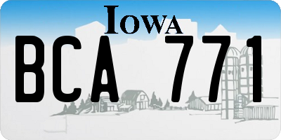 IA license plate BCA771