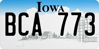 IA license plate BCA773