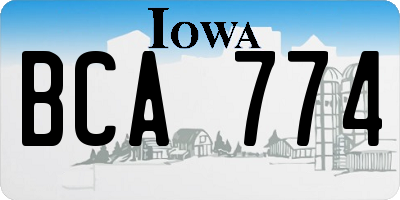 IA license plate BCA774