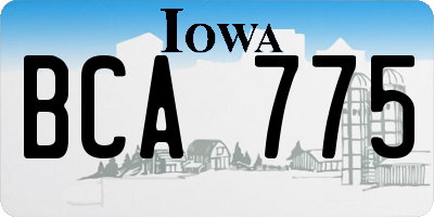 IA license plate BCA775