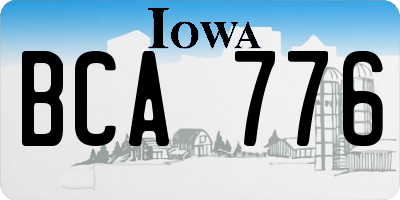 IA license plate BCA776