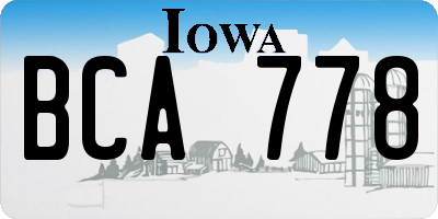 IA license plate BCA778