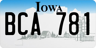 IA license plate BCA781