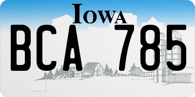 IA license plate BCA785