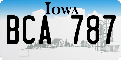 IA license plate BCA787