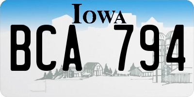 IA license plate BCA794