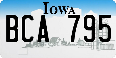 IA license plate BCA795