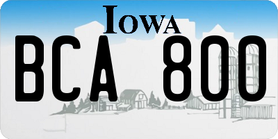 IA license plate BCA800