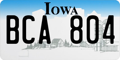 IA license plate BCA804