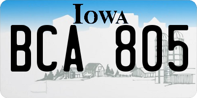 IA license plate BCA805