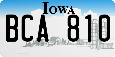 IA license plate BCA810