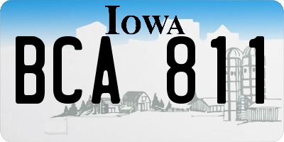 IA license plate BCA811