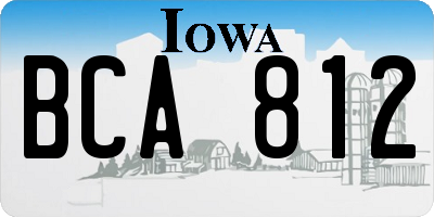 IA license plate BCA812