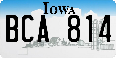IA license plate BCA814
