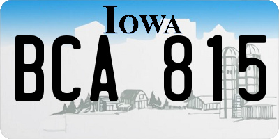 IA license plate BCA815