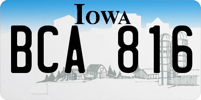 IA license plate BCA816