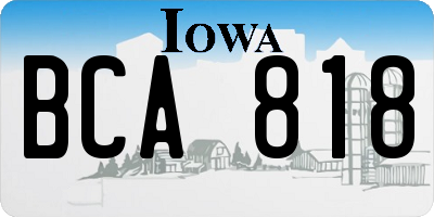 IA license plate BCA818