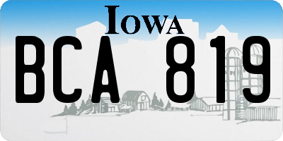 IA license plate BCA819