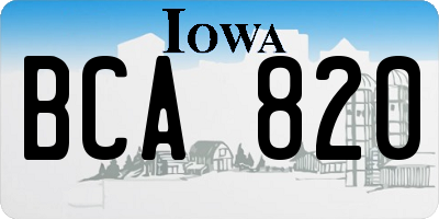 IA license plate BCA820