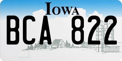 IA license plate BCA822